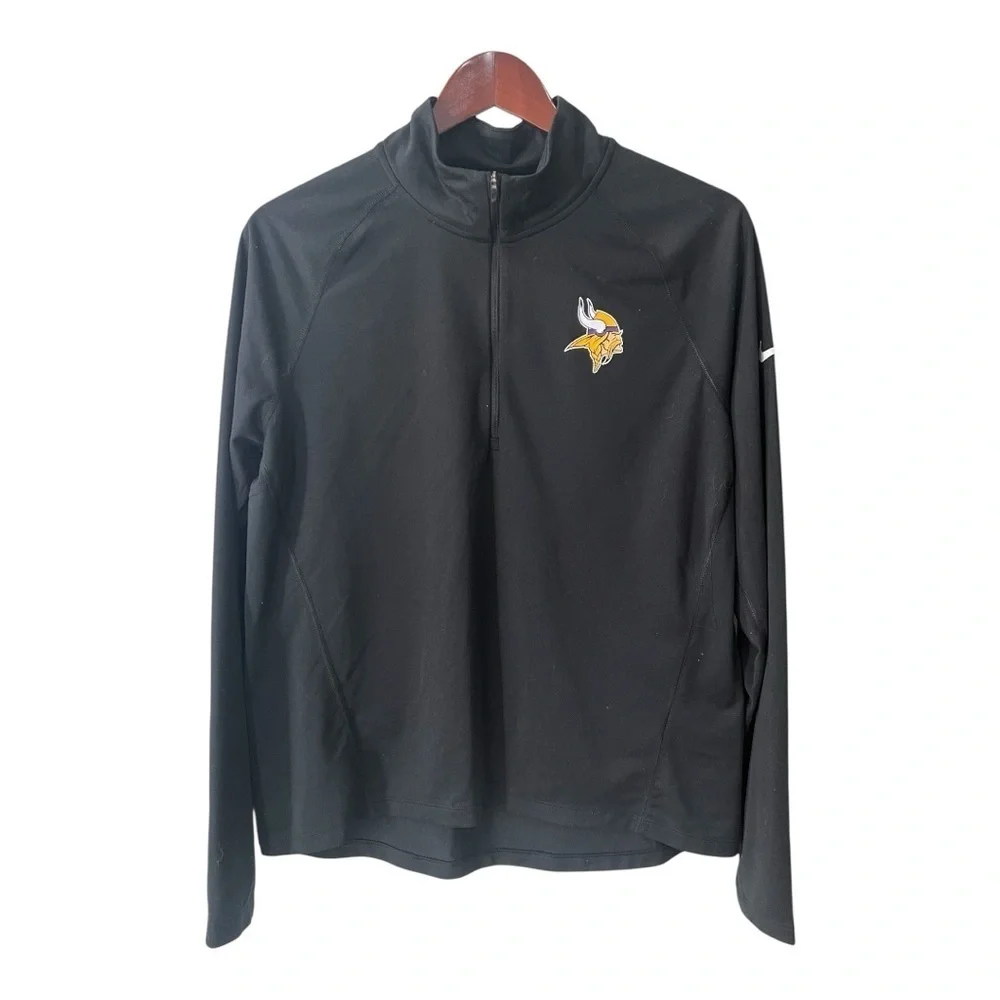 Minnesota Vikings NFL Nike Dri-Fit 1/4 Zip Long Sleeve Top size L Women NWOT
